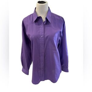 Foxcroft Women’s Purple Button-Down Shirt‎ Size 16